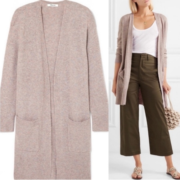 Madewell Kent Cardigan Sweater in Coziest Yarn in Heather Boysenberry - Picture 1 of 11
